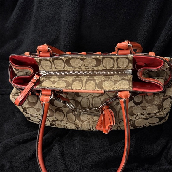 Coach Vintage Authentic Orange Beige shoulder Bag - Picture 16 of 16